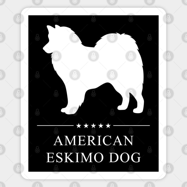 American Eskimo Dog White Silhouette Magnet by millersye